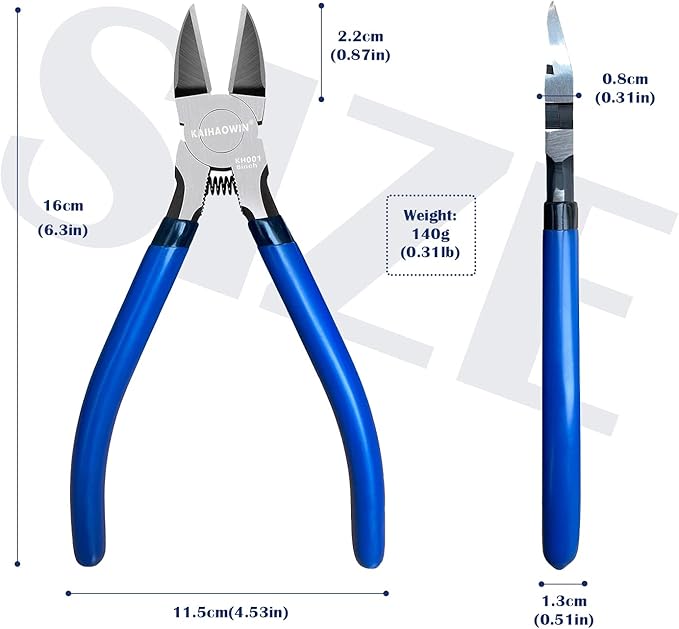 Wire Cutters 2 Pack, 6.5 inch, KAIHAOWIN Flush Cutters Diagonal Cutters Side - Image 2