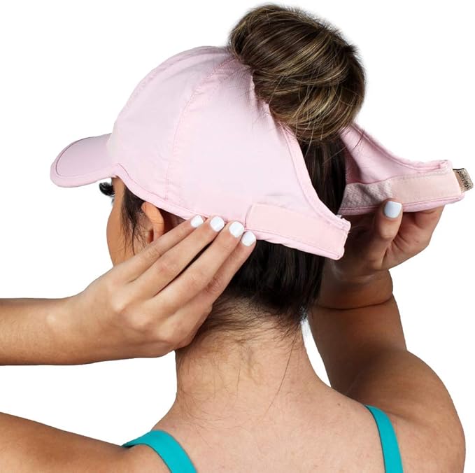 Ponyflo Women’s Ponytail Baseball Cap, Patented Active Feather-Light Hat with Open Back
