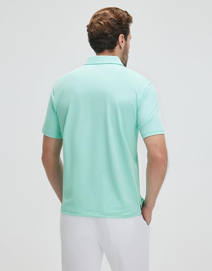 Mens Polo Shirts Short and Long Sleeve Casual Solid Stylish Dry Fit Performance Designed Collared Golf Polo Shirts for Men