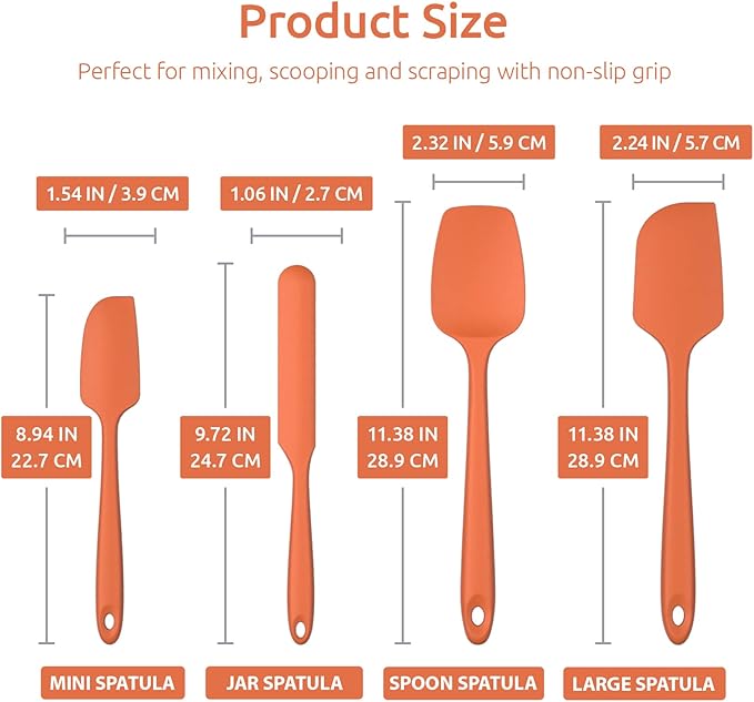 Heat Resistant Silicone Spatula Set: U-Taste 600ºF High Temp Seamless Food - Image 2