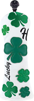 Craftsman Golf Green Lucky Clover Driver Wood Hybrid Headcover Blade Mallet Putter Cover for Scotty Cameron Taylormade Odyssey Also for Custom Version with Your Name Stitched
