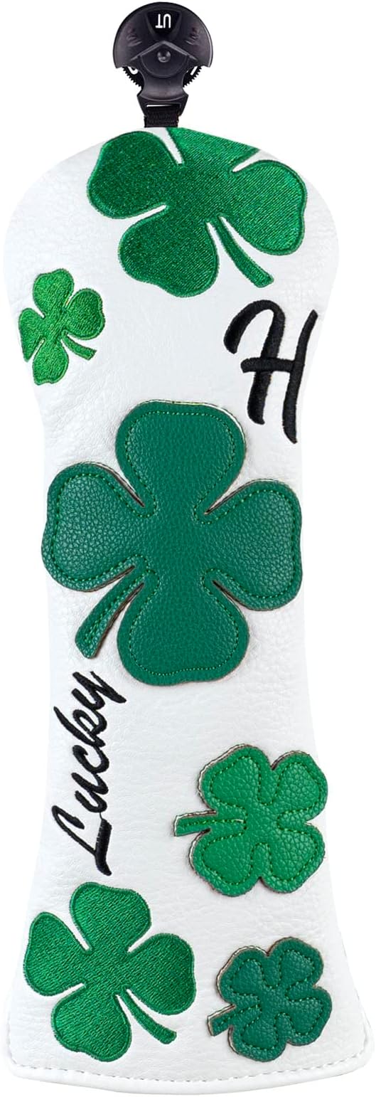 Craftsman Golf Green Lucky Clover Driver Wood Hybrid Headcover Blade Mallet Putter Cover for Scotty Cameron Taylormade Odyssey Also for Custom Version with Your Name Stitched