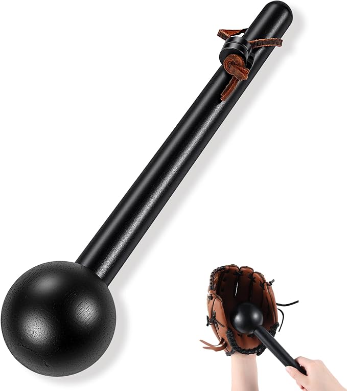 Hollowfly Baseball & Softball Glove Mallet-12 Inch Wooden Hammer with Leather Rope, Durable Glove Pocket Break-in Tool