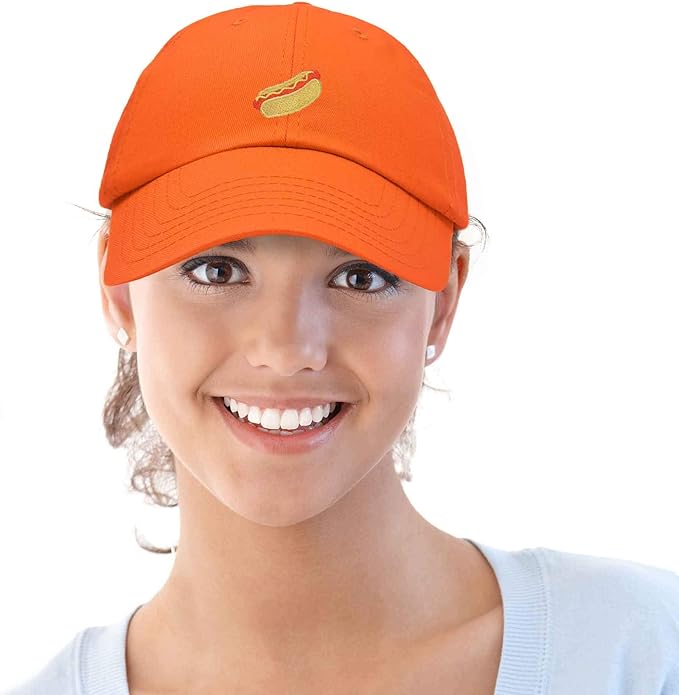 DALIX Hot Dog Hat Embroidered Mens Womens Baseball Cap