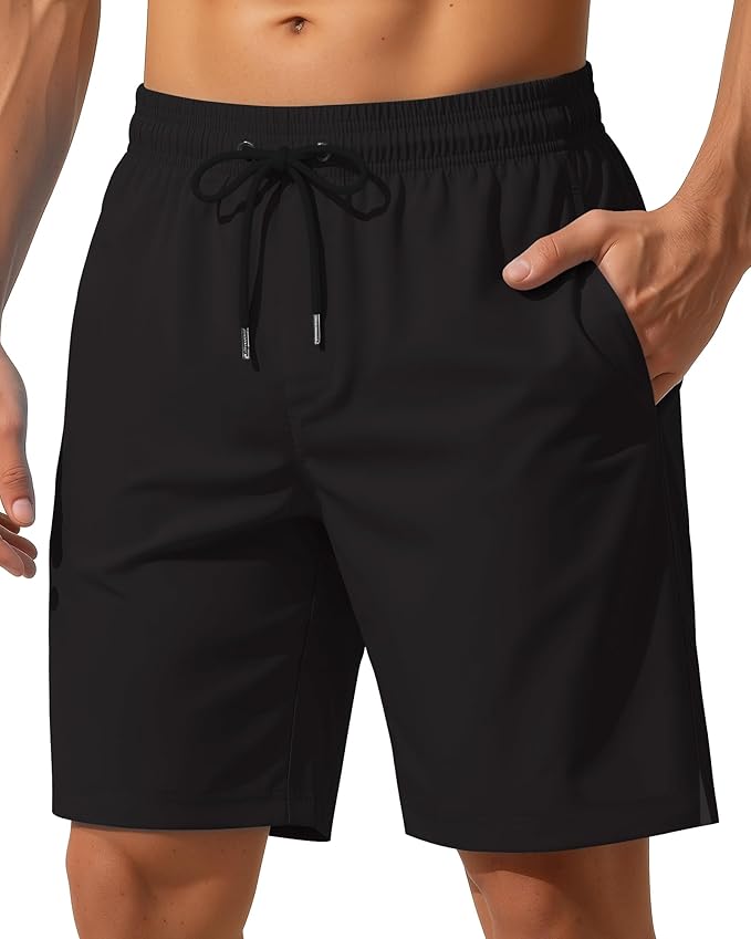 9 Inch Men Swim Trunks with Mesh Lining Quick Dry Breathable Pockets for Summer Beach Cruise Water Park Gym Running