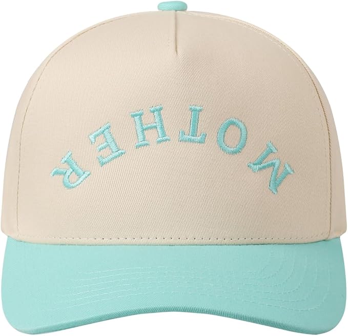 MIRMARU Two-Tone Vintage Canvas Trucker Hats for Men & Women, Adjustable Size Baseball Caps with Trendy Embroidered Design