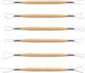 Suiwotin 6pcs Double-Sided Clay Sculpting Tools, Wooden Handle Ribbon Clay Tools by suiwotin