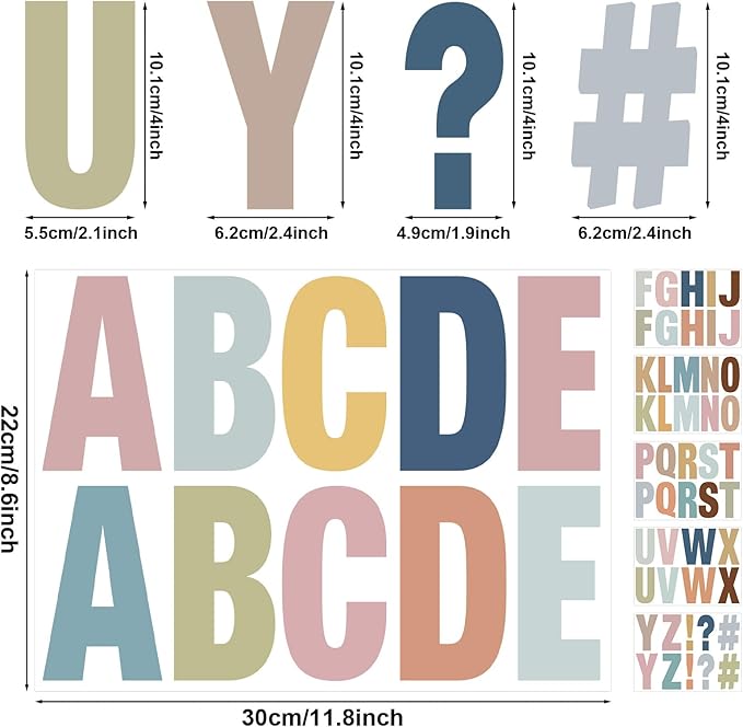 232 Pcs Large Boho Bulletin Board Letters, 4 Inch Letter Stickers Self - Image 2