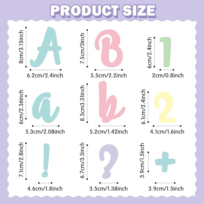 221 Pcs Bulletin Board Letters Round Alphabet Number Punctuation Symbol Combo - Image 3