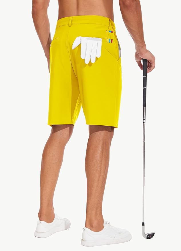JWM Mens 7"/9" Stretch Golf Shorts - Lightweight Hybrid Casual Dress Work Flat Front Shorts with 5 Pockets Quick Dry UPF50