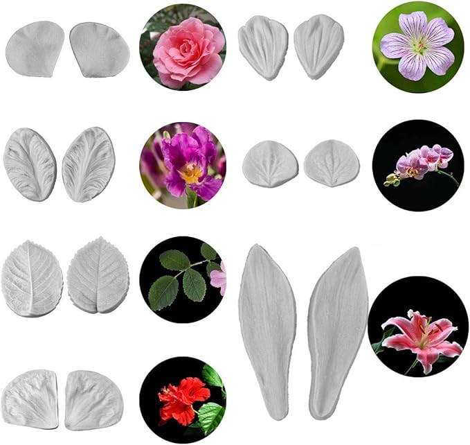 62pcs Gumpaste Flowers and Leaves Fondant Tool Leaf Tool Kit Gum Paste Flower - Image 5