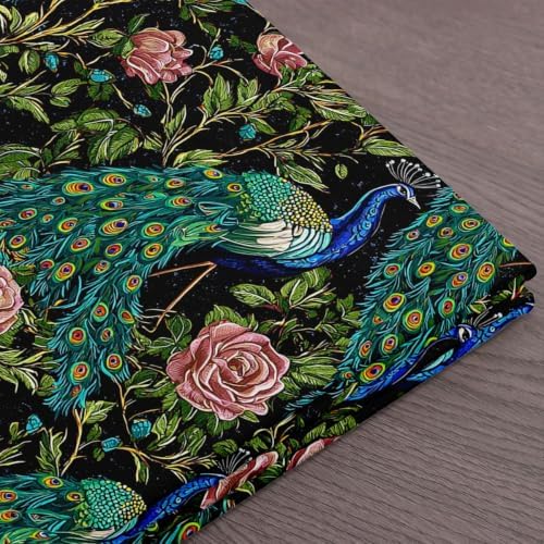 Erosebridal Peacock Fabric By the Yard, 5 Yards
