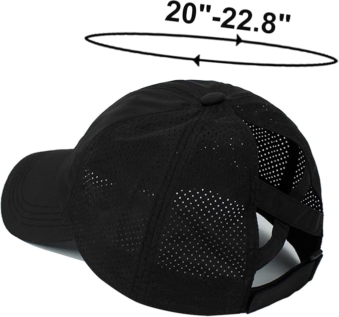 HGGE Womens Criss Cross Ponytail Baseball Cap Adjustable High Messy Bun Ponycap Quick Drying Hat