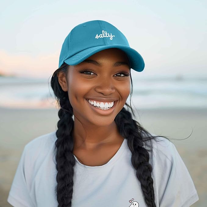 DALIX Salty Embroidered Cotton Beach Baseball Cap Adjustable Dad Hat Womens