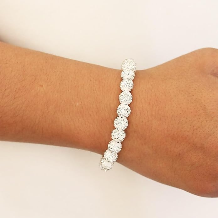 Baseball Bracelet for Women Men Baseball Mom Accessories Essentials Stuff Sparking Bead Bracelet Jewelry Baseballs Sport Fan Bracelet for Sports Game Team
