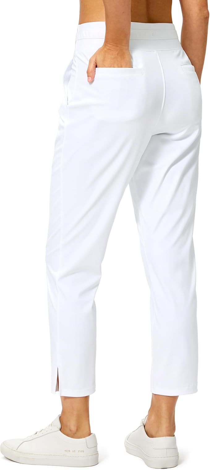 Soothfeel Women's Pants with 4 Pockets 7/8 Stretch High Waisted Sweatpants Travel Athletic Work Golf Pants for Women