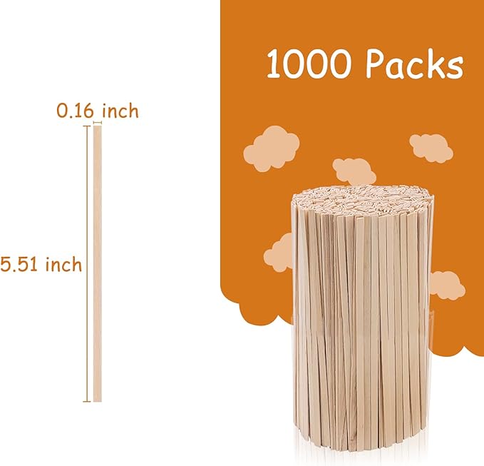 Wooden Coffee Stirrers, 1000 Disposable 5.5" Stir Sticks, - Image 4