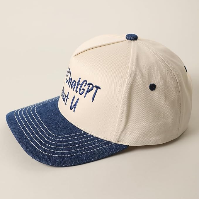 MIRMARU Two-Tone Vintage Canvas Trucker Hats for Men & Women, Adjustable Size Baseball Caps with Trendy Embroidered Design