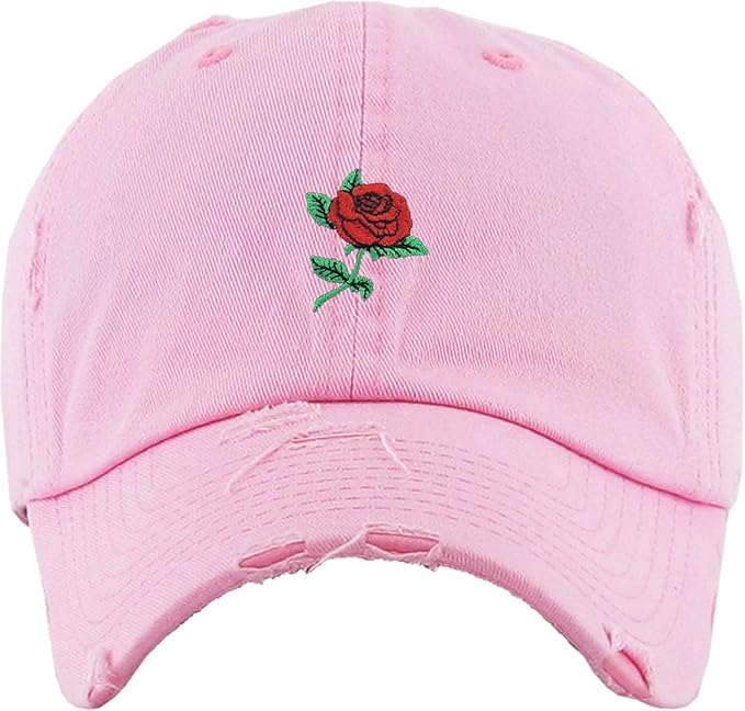Rose Flowers Love Good Vibes Men Women Dad Hat Baseball Cap Adjustable Unisex