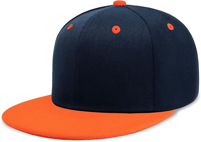 CHOK.LIDS Flat Bill Visor Classic Snapback Hat Blank Adjustable Brim High Top End Trendy Color Style Plain Tone Baseball Cap