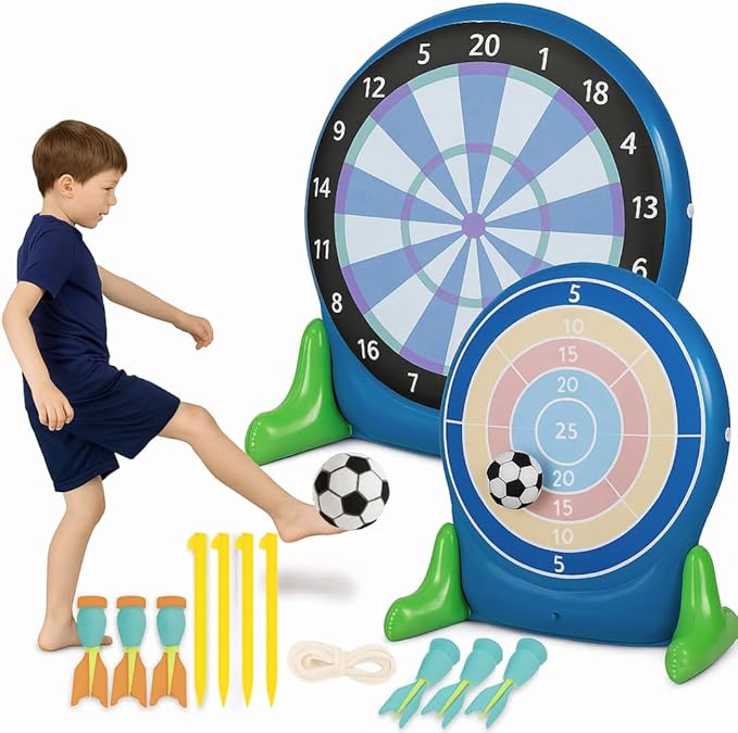 Hearthsong Jumbo 57-Inch Inflatable 2-in-1 Darts and Soccer Set by Hearthsong%C2%AE
