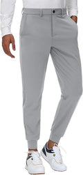 JWM Men's Stretch Golf Joggers Pants with Belt Loops - 29" 34" Slim Fit Tapered Casual Business Travel Dress Work Sweatpants
