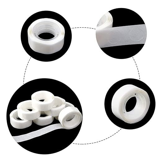 UPINS 800 Pcs Point Dots Balloon Glue Removable Adhesive Point Tape, 8 Rolls - Image 3