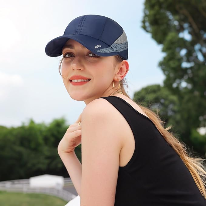 Running Hat Mesh Baseball Cap Unstructured Sports Cap Outdoors Sun Hat for Men Women