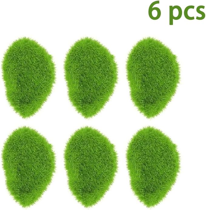 6 PCS Artificial Moss Rocks Decorative, Moss Stones, Fake Moss Decor - Image 2