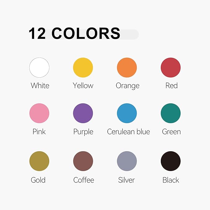 TRANSON 12 Colors Fine and Brush Dual-tip Acrylic Paint Marker Pen Set - Image 5