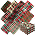 Hahafelt 10 Pcs 18"x22" Vintage Christmas Fat Quarters Plaid Fabric Bundles