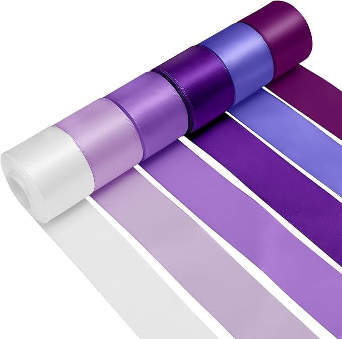1-1/2 Inch Purple Satin Ribbons by Jacriah