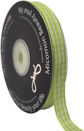 Apple Green Gingham Plaid Checked Ribbon 25 Yard Each Roll 100% Polyester by Micomon