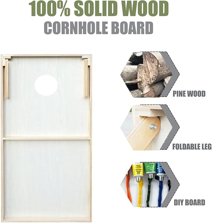 4×2FT Cornhole Board Set, Wooden Corn Hole Games - Image 3