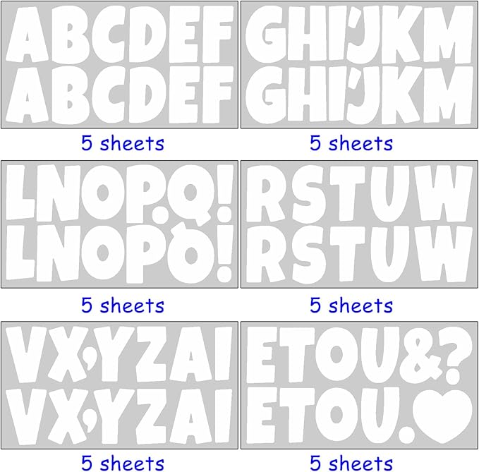 Bemeol 360 Pcs 30 Sheets Bulletin Board Letters 2.5 Inches Alphabet Stickers - Image 3