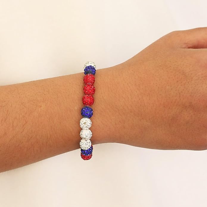 Baseball Bracelet for Women Men Baseball Mom Accessories Essentials Stuff Sparking Bead Bracelet Jewelry Baseballs Sport Fan Bracelet for Sports Game Team