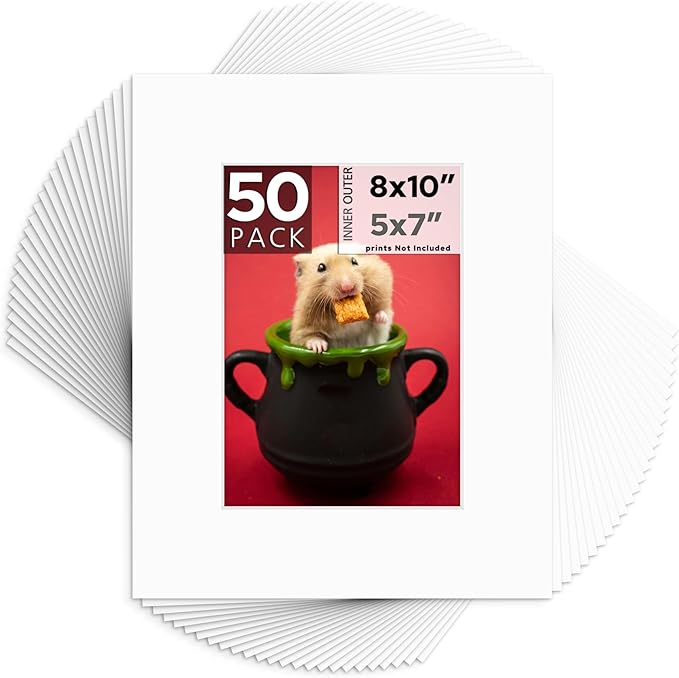 Mat Board Center, 8x10 for 5x7 White Mats by MatBoardCenter