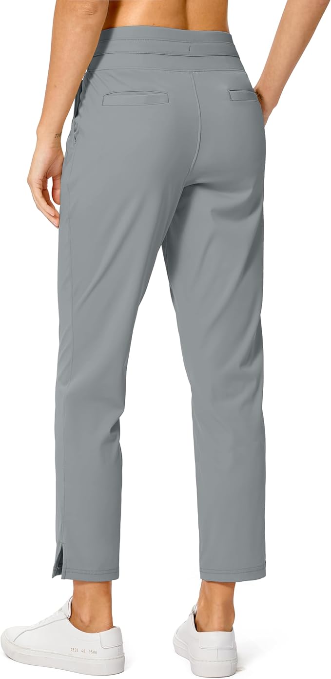 Soothfeel Women's Pants with 4 Pockets 7/8 Stretch High Waisted Sweatpants Travel Athletic Work Golf Pants for Women