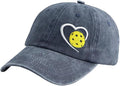 Heart Pickleball Gifts for Women Men, Responsibly Cotton Embroidered Adjustable Pickle Ball Baseball Cap
