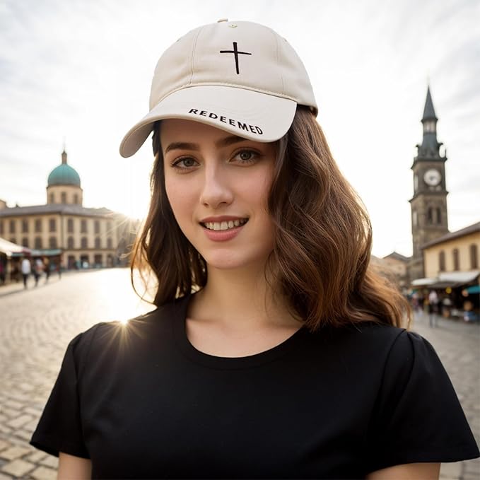Cross Jesus Hat with Gifts Box, Embroidered Religious Baseball Cap, Christian Gifts for Men Women