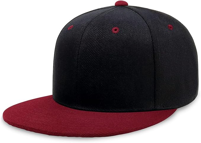 CHOK.LIDS Flat Bill Visor Classic Snapback Hat Blank Adjustable Brim High Top End Trendy Color Style Plain Tone Baseball Cap