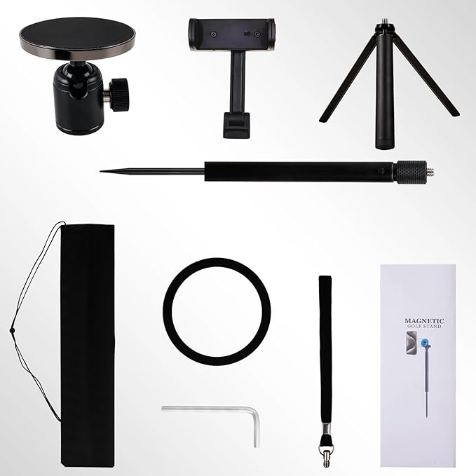 Golf Tripod & Monopod, Magnetic Golf Swing Phone Holder 54" Adjustable Aluminum, Golf Swing Training Aid Compatible with Magsafe iPhone Android Phones Camera GoPro