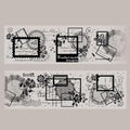 3pcs Vintage Lace Tape Cutout Art Lace Black White Stickers Roll Sticker PET by SEEKRARE