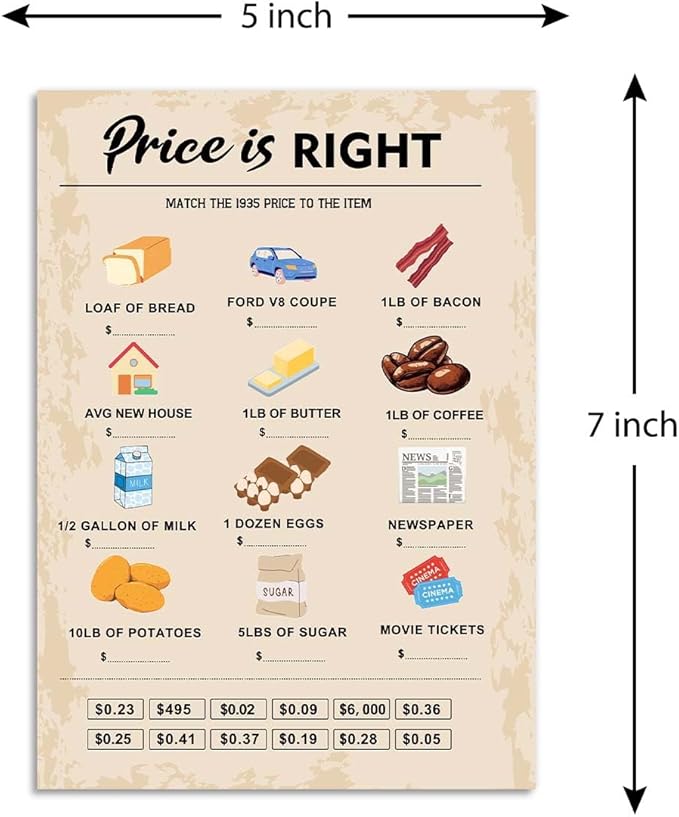 QUPT 90th Birthday Party Games, Price is Right Games, Birthday Party Supplies - Image 2