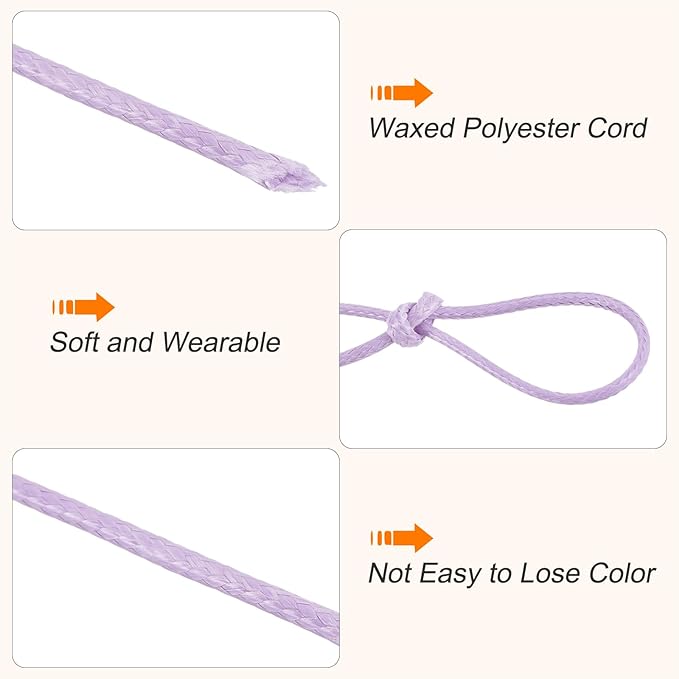 MECCANIXITY Waxed Cord 1mm Waxed Polyester Cord 175 Yard Wax String - Image 3