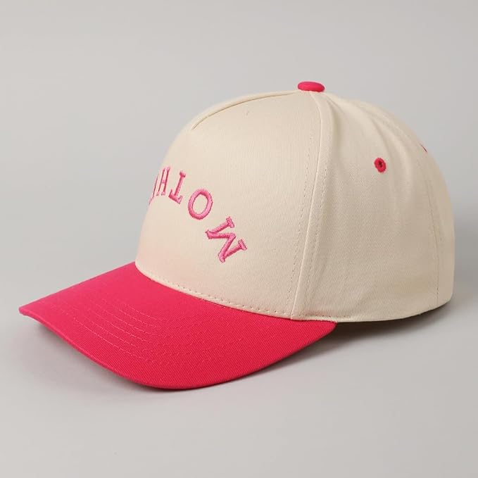 MIRMARU Two-Tone Vintage Canvas Trucker Hats for Men & Women, Adjustable Size Baseball Caps with Trendy Embroidered Design