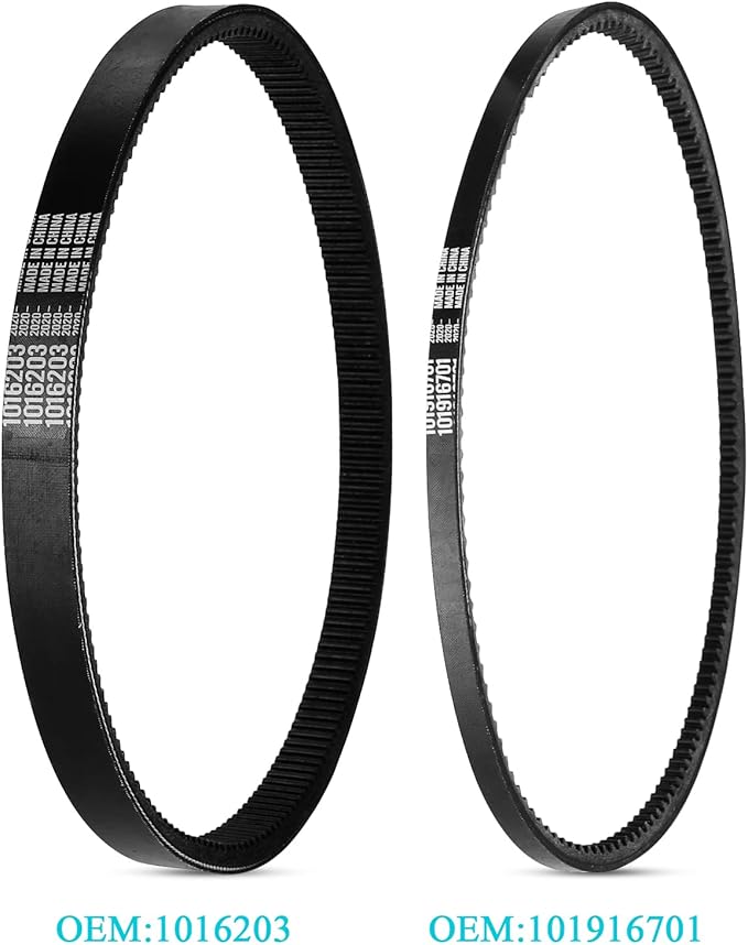 10L0L Golf Cart Drive Belt & Starter Generator Belt Kit for Club Car DS 1992-Up & Precedent 2004-Up, Compatible with FE290, FE350 and Kawasaki OHV Engine, Replaces OEM 101916701