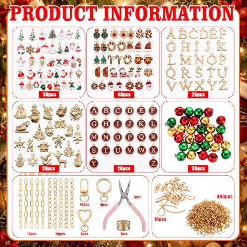 Highergo 743 Pcs Christmas Charms Lip Gloss Keychain Making Kit DIY Craft