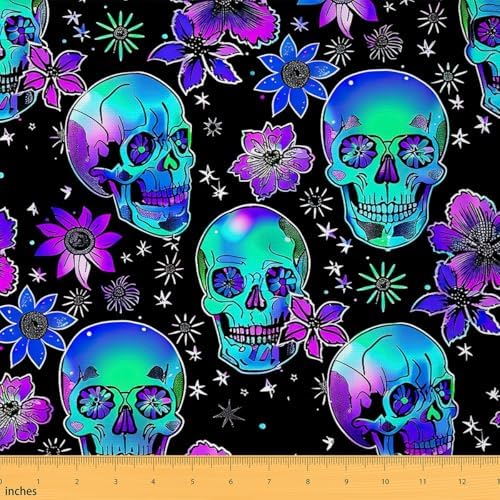 jejeloiu Halloween Skull Fabric by The Yard Soft 10 Yards