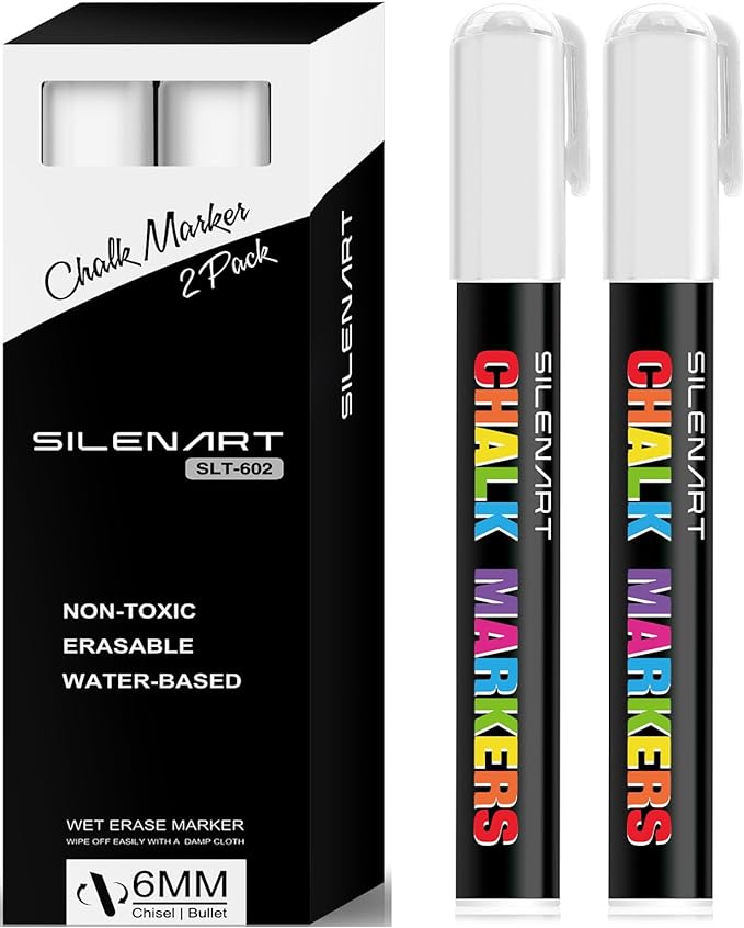 White Liquid Chalk Markers by SILENART-THEARTOFSILENCE